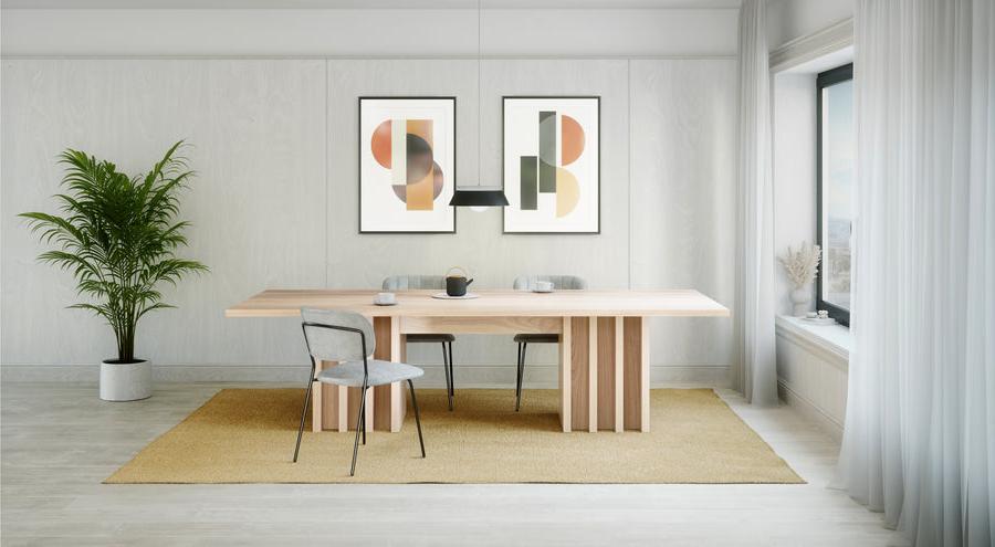 modern solid wood dining table